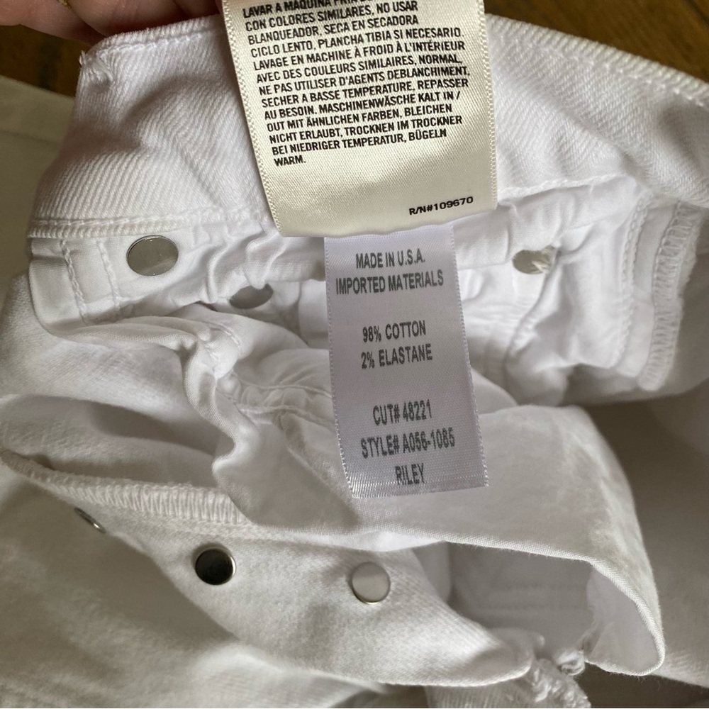 Agolde White Frayed Hem Jeans - Picture 2 of 7
